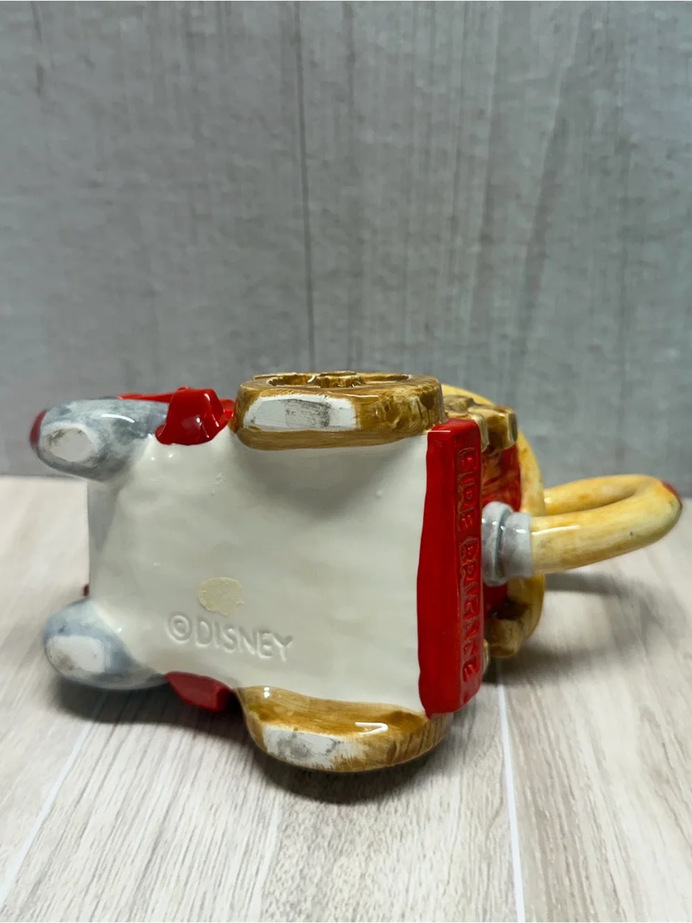 Vintage Enesco Disney Mickey's Fire Brigade Ceramic Teapot / pitcher Fire truck